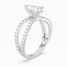 Pear Split Pavé Bypass Solitaire in Platinum angled