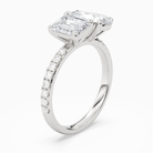 Emerald & Pear Accented Toi Et Moi in 18K White Gold angled