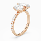Oval & Pear Accented Toi Et Moi in 14K Rose Gold angled