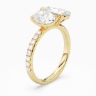 Oval & Pear Accented Toi Et Moi in 14K Yellow Gold angled