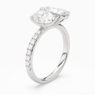 Oval & Pear Accented Toi Et Moi in Platinum angled