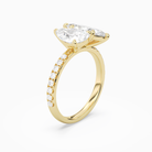 Pear & Marquise Accented Toi Et Moi in 18K Yellow Gold angled
