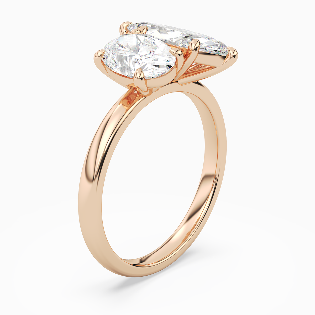Oval & Marquise Clean Toi Et Moi in 14K Rose Gold angled