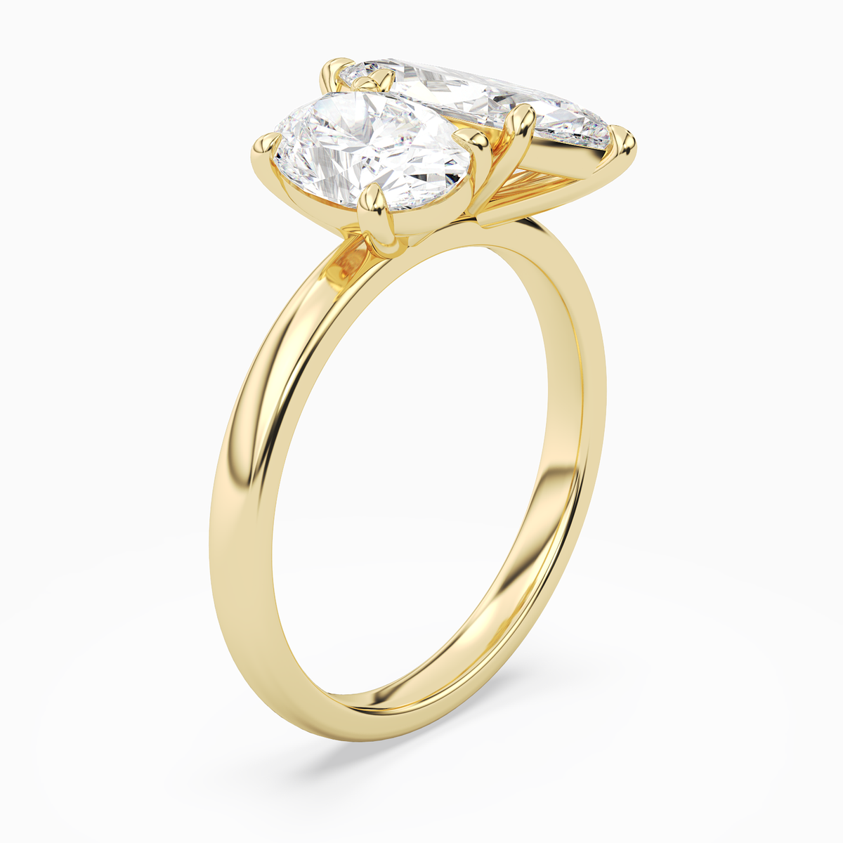 Oval & Marquise Clean Toi Et Moi in 18K Yellow Gold angled