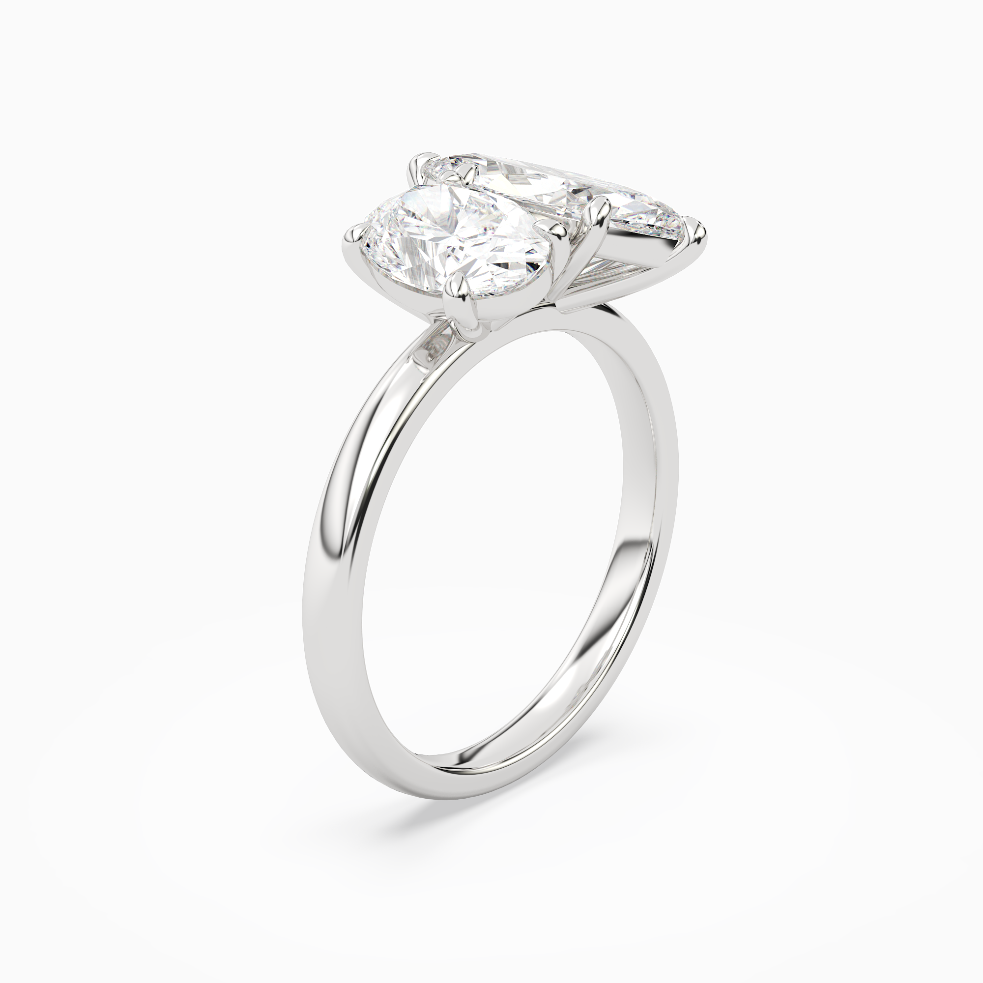 Oval & Marquise Clean Toi Et Moi in Platinum angled