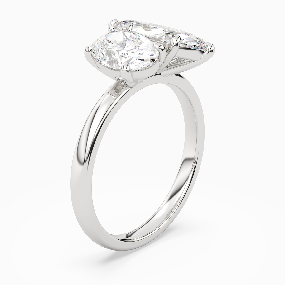 Oval & Marquise Clean Toi Et Moi in Platinum angled
