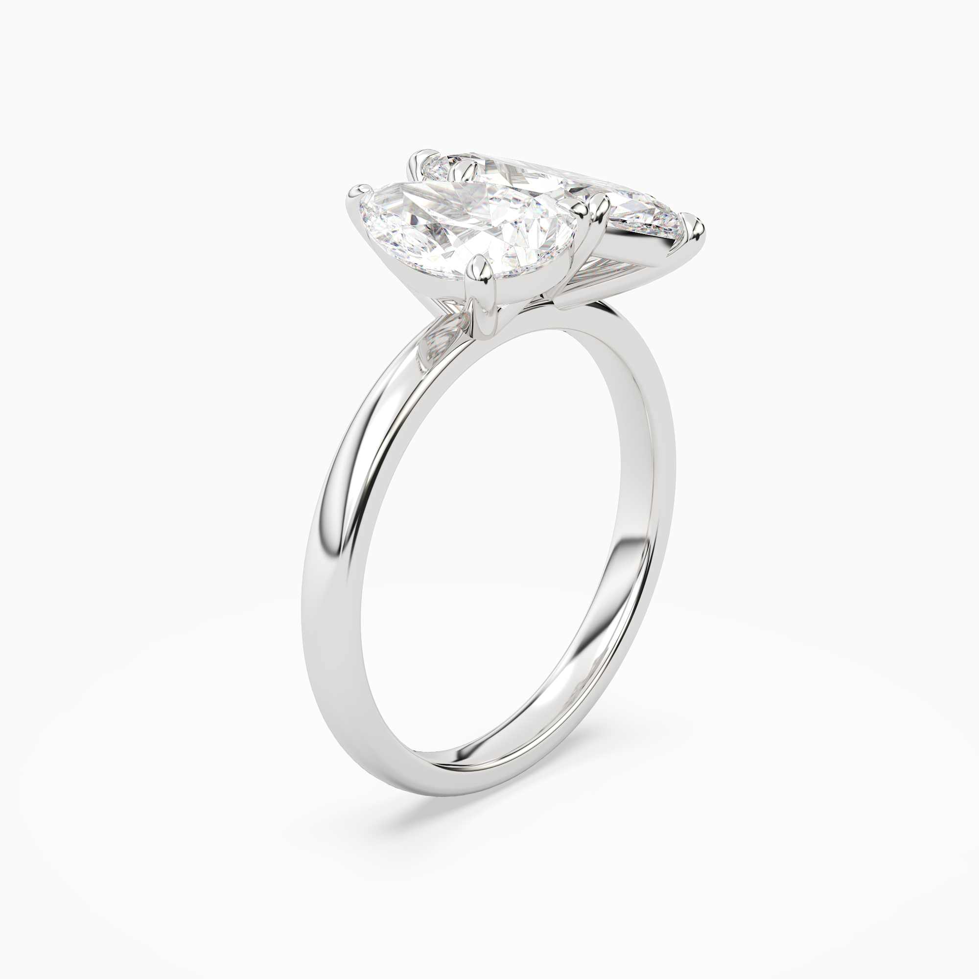 Pear & Marquise Clean Toi Et Moi in Platinum angled