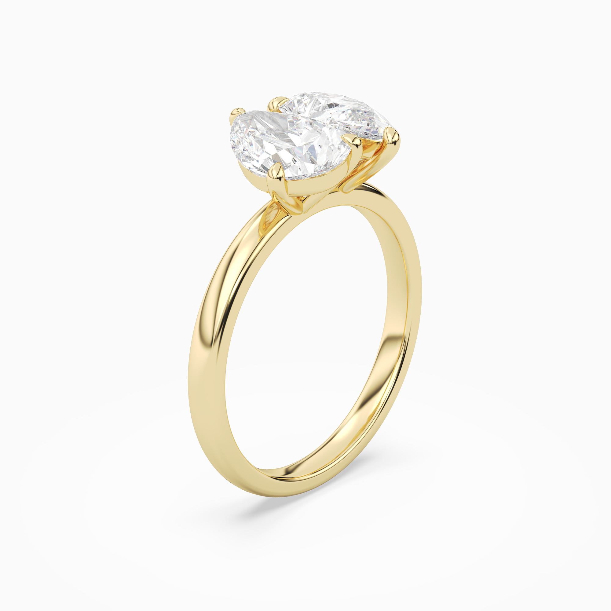 Pear & Pear Clean Toi Et Moi in 18K Yellow Gold angled
