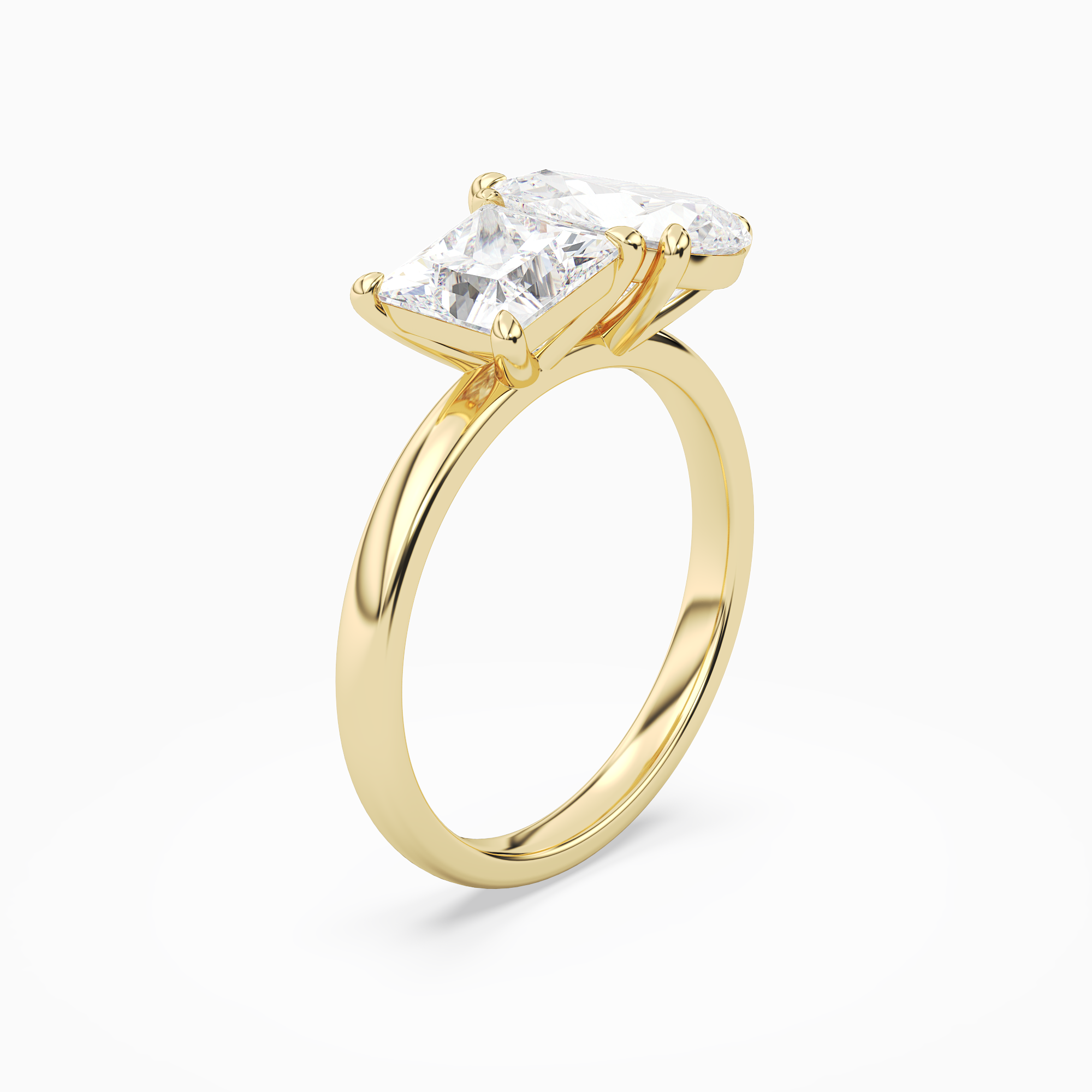 Princess & Pear Clean Toi Et Moi in 14K Yellow Gold angled
