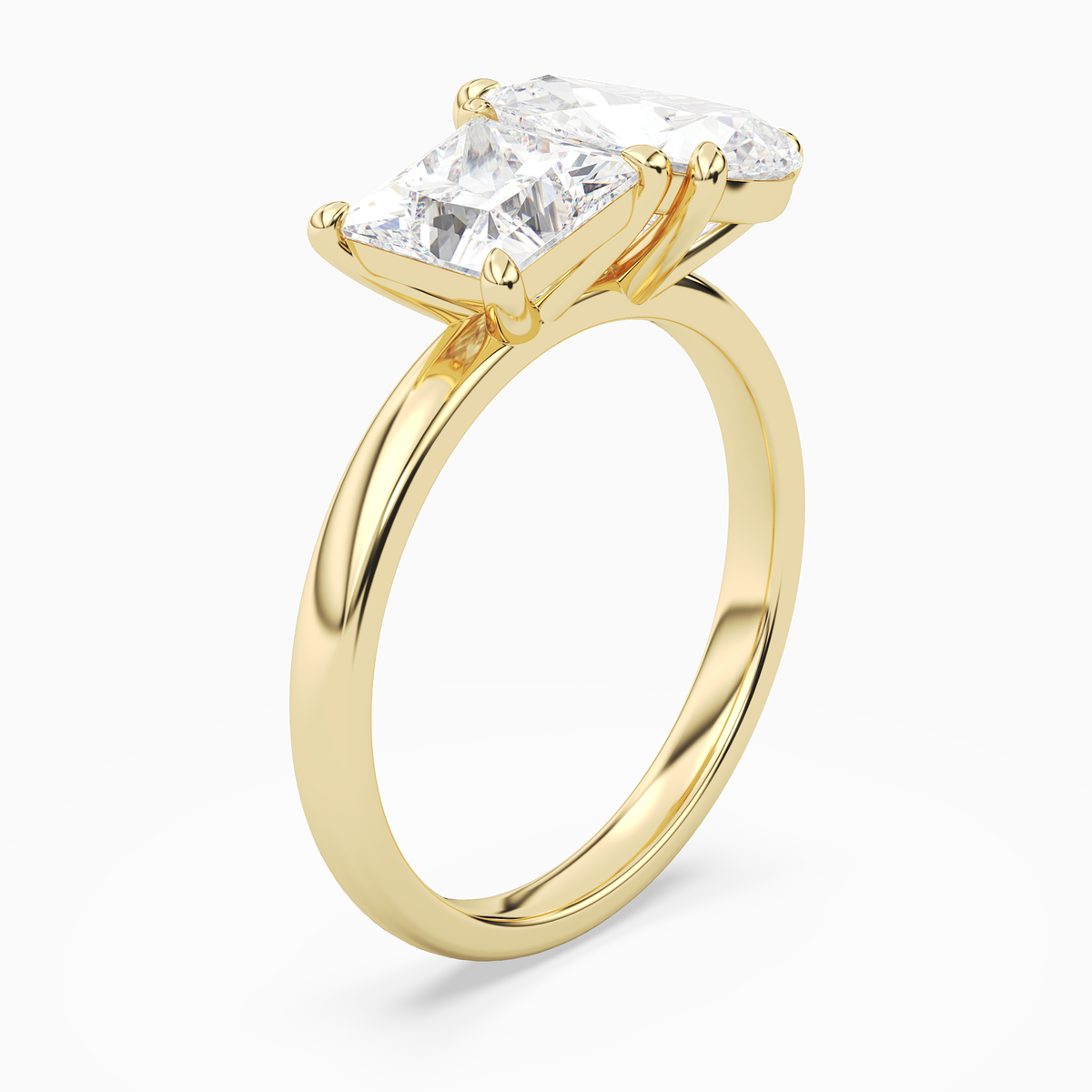 Princess & Pear Clean Toi Et Moi in 18K Yellow Gold angled