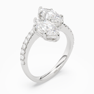 Marquise & Marquise Parallel Pavé Toi Et Moi in 14K White Gold angled