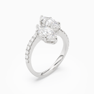 Marquise & Marquise Parallel Pavé Toi Et Moi in Platinum angled