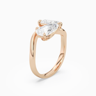 Pear & Pear Crossover Toi Et Moi Plain in 14K Rose Gold angled