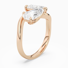Pear & Pear Crossover Toi Et Moi Plain in 14K Rose Gold angled