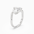 Pear & Pear Crossover Toi Et Moi Plain in 14K White Gold angled