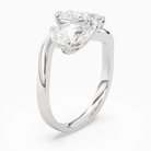 Pear & Pear Crossover Toi Et Moi Plain in 14K White Gold angled
