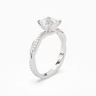 Cushion Twisted Vine Accented in 14K White Gold angled