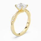 Cushion Twisted Vine Accented in 14K Yellow Gold angled