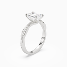 Emerald Twisted Vine Accented in 14K White Gold angled