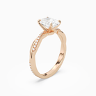 Oval Twisted Vine Accented in 14K Rose Gold angled