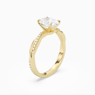 Oval Twisted Vine Accented in 14K Yellow Gold angled