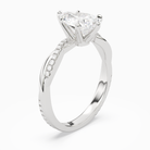 Pear Twisted Vine Accented in 14K White Gold angled