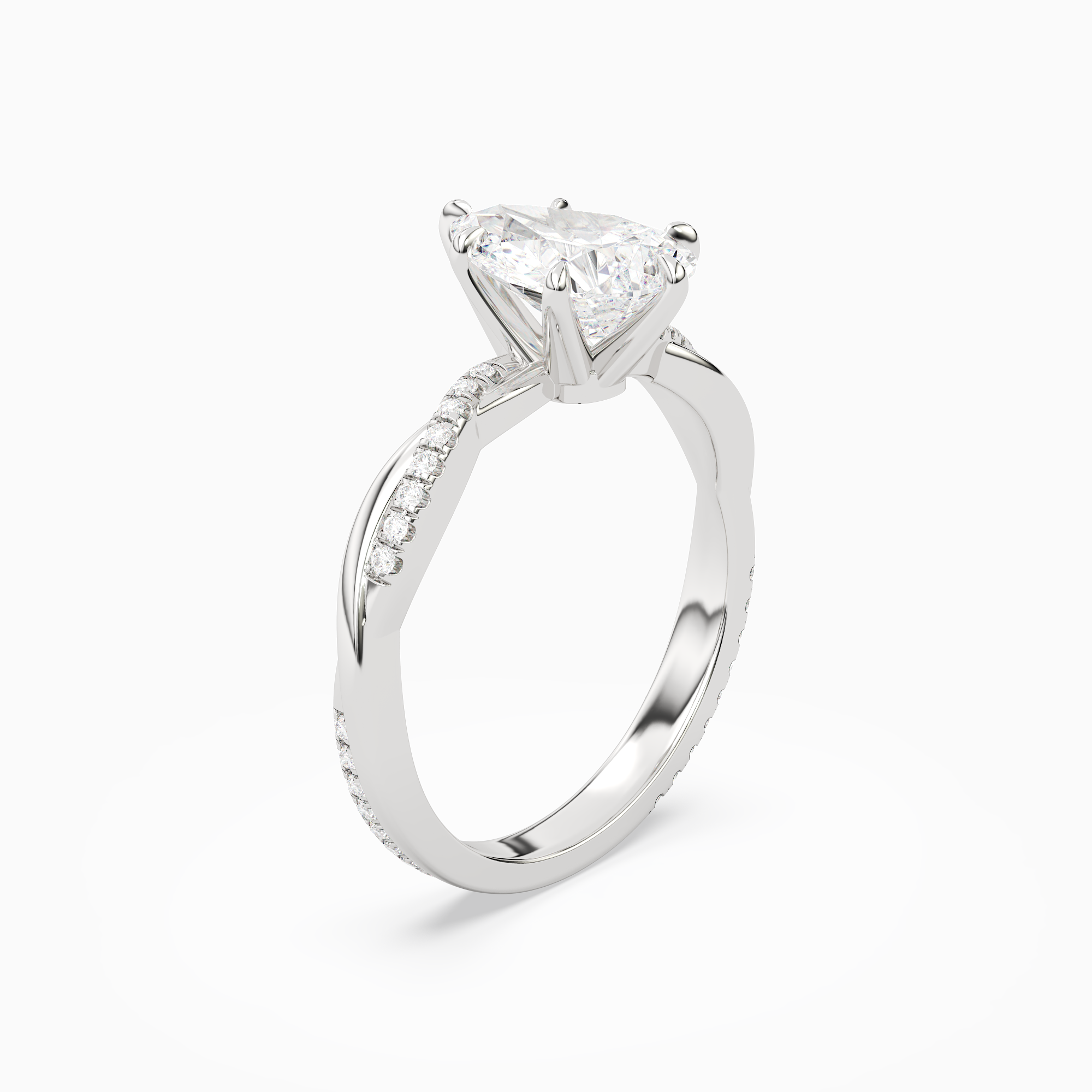Pear Twisted Vine Accented in Platinum angled