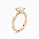Round Twisted Vine Accented in 14K Rose Gold angled