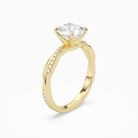 Round Twisted Vine Accented in 18K Yellow Gold angled