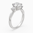 Round Twisted Vine Three Stone in Platinum angled