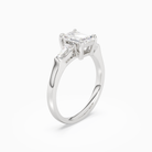 Emerald Baguette Three Stone Large Sides in Platinum angled