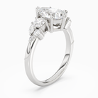 Pear Composite Three Stone Ring in 14K White Gold angled