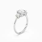 Round Classic Round Three Stone Large Sides in Platinum angled