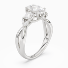 Oval Willow Composite Three Stone in 18K White Gold angled