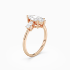 Marquise Classic Three Stone in 14K Rose Gold angled