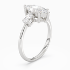 Marquise Classic Three Stone in Platinum angled
