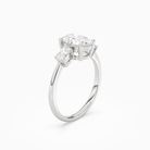 Oval Classic Three Stone in 14K White Gold angled