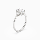 Oval Trillion Three Stone Large Sides in 18K White Gold angled