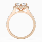Cushion Kite Halo Baseline in 14K Rose Gold side profile