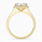 Cushion Kite Halo Baseline in 18K Yellow Gold side profile