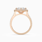 Princess Kite Halo Baseline in 14K Rose Gold side profile