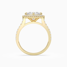 Princess Kite Halo Baseline in 14K Yellow Gold side profile