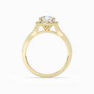 Cushion Classic Halo Split Shank Ring in 14K Yellow Gold side profile