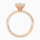 Oval Crown Halo Pavé in 14K Rose Gold side profile