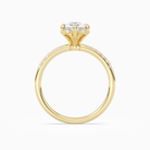 Oval Crown Halo Pavé in 18K Yellow Gold side profile