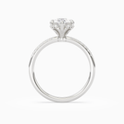 Oval Crown Halo Pavé in Platinum side profile