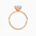 Round Crown Halo Pavé in 14K Rose Gold side profile