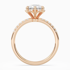 Round Crown Halo Pavé in 14K Rose Gold side profile