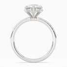 Round Crown Halo Pavé in Platinum side profile