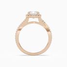 Cushion Twisted Shank Halo in 14K Rose Gold side profile